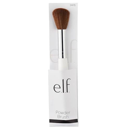 e.l.f. Powder Brush, Versatile Makeup Brush For Powder, Blush & Bronzer, Creates A Sculpted Look, Made With Synthetic Bristles, Vegan & Cruelty-Free